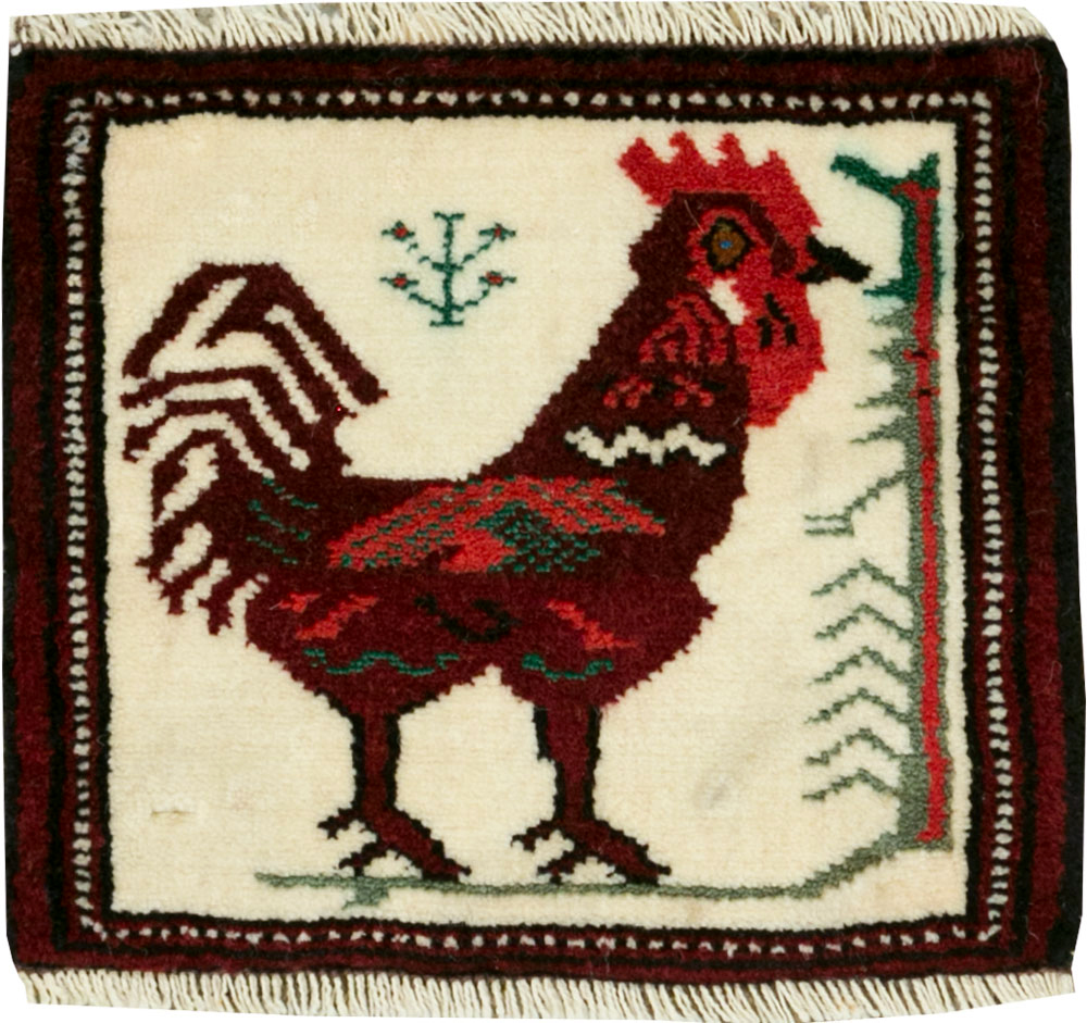 Vintage Persian Pictorial Baluch Rug (Pair: 2 of 2), No.27497 - Gsblank