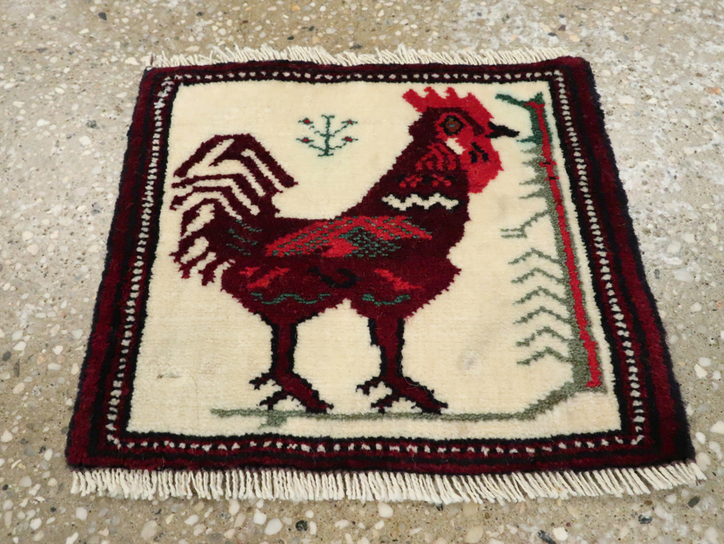 Vintage Persian Pictorial Baluch Rug (Pair: 2 of 2), No.27497 - Gsblank