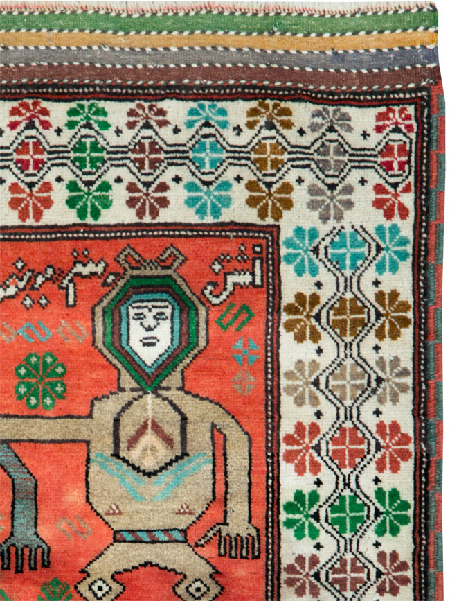 Tribal Persian Baluchi Pictorial Rug, No.27499 - Gsblank