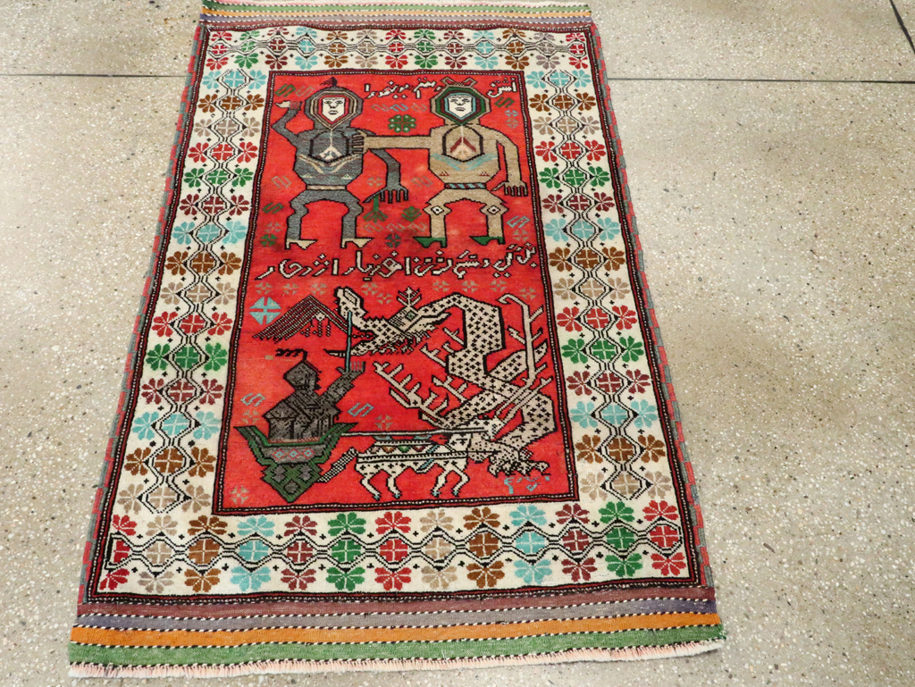 Tribal Persian Baluchi Pictorial Rug, No.27499 - Gsblank