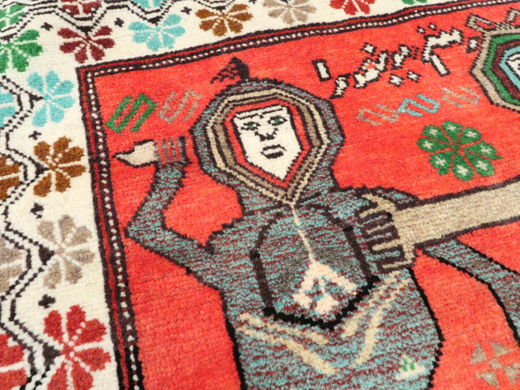 Tribal Persian Baluchi Pictorial Rug, No.27499 - Gsblank