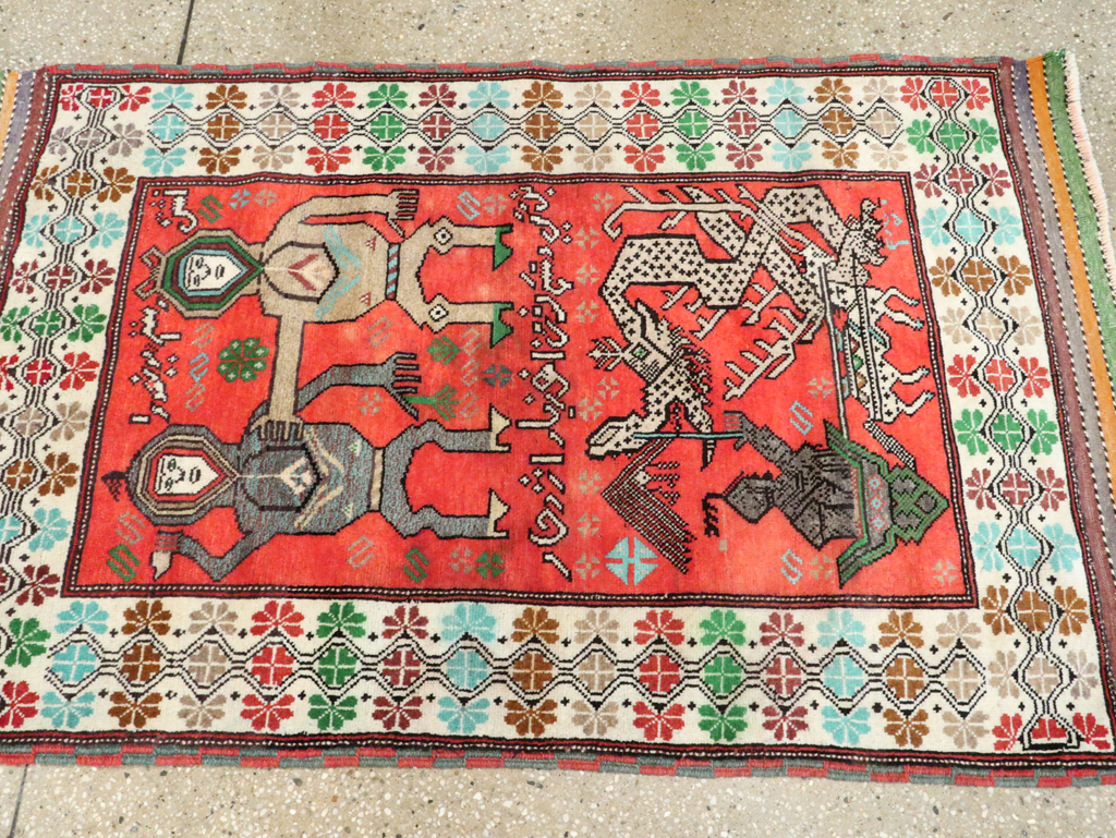 Tribal Persian Baluchi Pictorial Rug, No.27499 - Gsblank