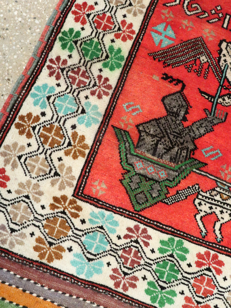 Tribal Persian Baluchi Pictorial Rug, No.27499 - Gsblank