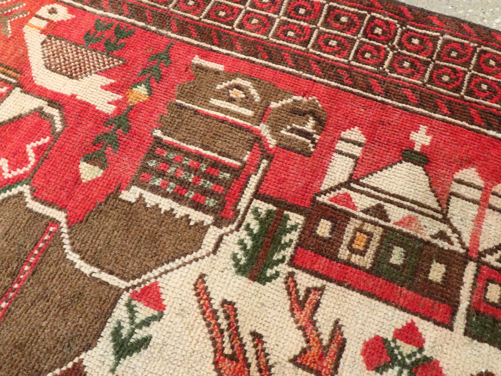 Vintage Persian Pictorial Baluch Rug, No.27500 - Gsblank