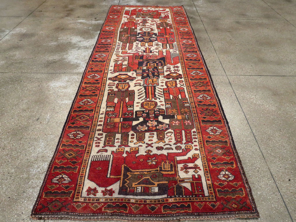 Vintage  Persian Bakhtiari Pictorial Carpet, No.27502 - Gsblank