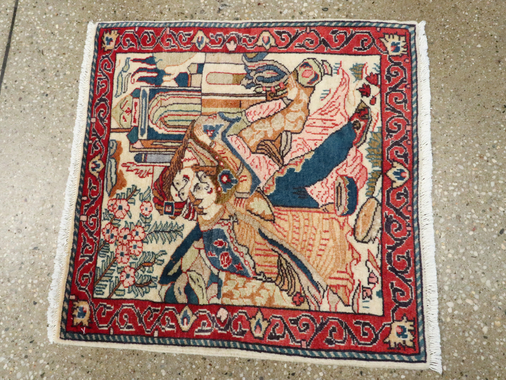 Vintage Persian Tabriz Pictorial Rug (Pair: 1 of 2), No.27505 - Gsblank