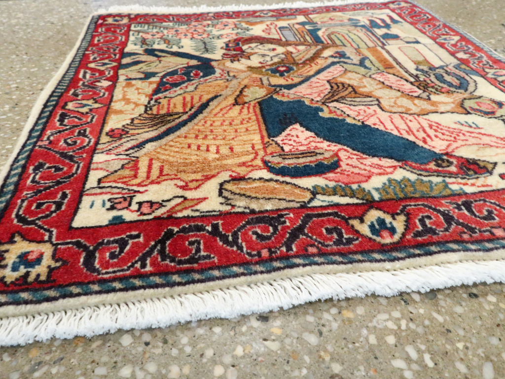 Vintage Persian Tabriz Pictorial Rug (Pair: 1 of 2), No.27505 - Gsblank