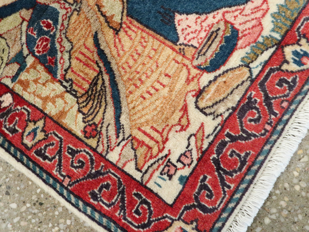 Vintage Persian Tabriz Pictorial Rug (Pair: 1 of 2), No.27505 - Gsblank