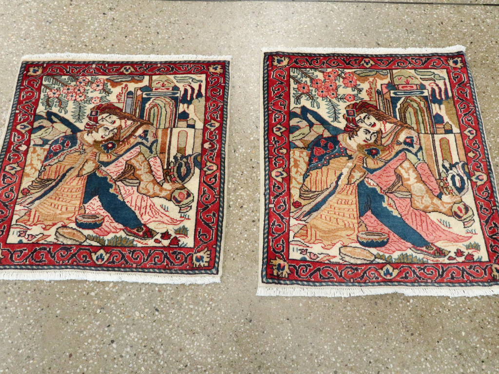 Vintage Persian Tabriz Pictorial Rug (Pair: 1 of 2), No.27505 - Gsblank