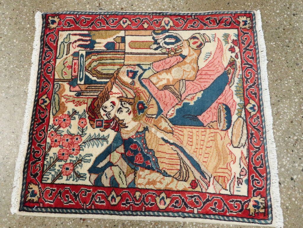 Vintage Persian Tabriz Pictorial Rug (Pair: 2 of 2), No.27506 - Gsblank