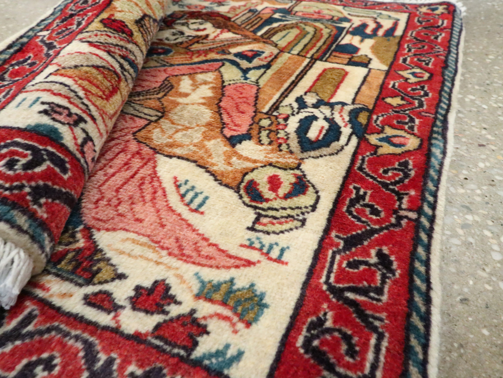 Vintage Persian Tabriz Pictorial Rug (Pair: 2 of 2), No.27506 - Gsblank