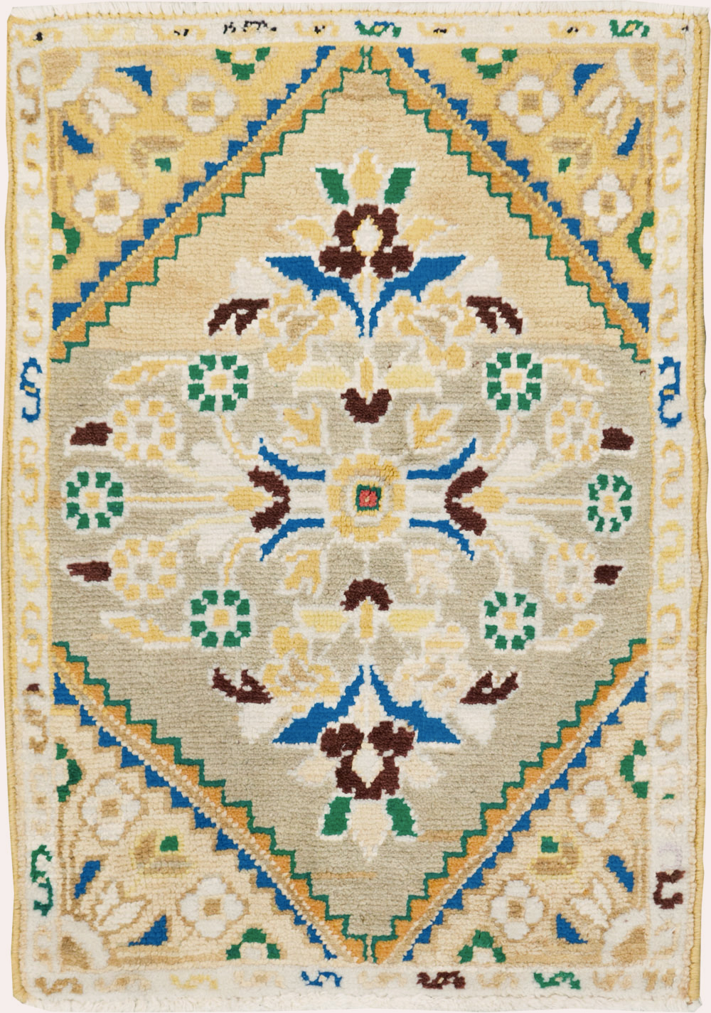Vintage Persian Mahal Throw Rug (Pair: 1 of 2), No.27507 - Gsblank