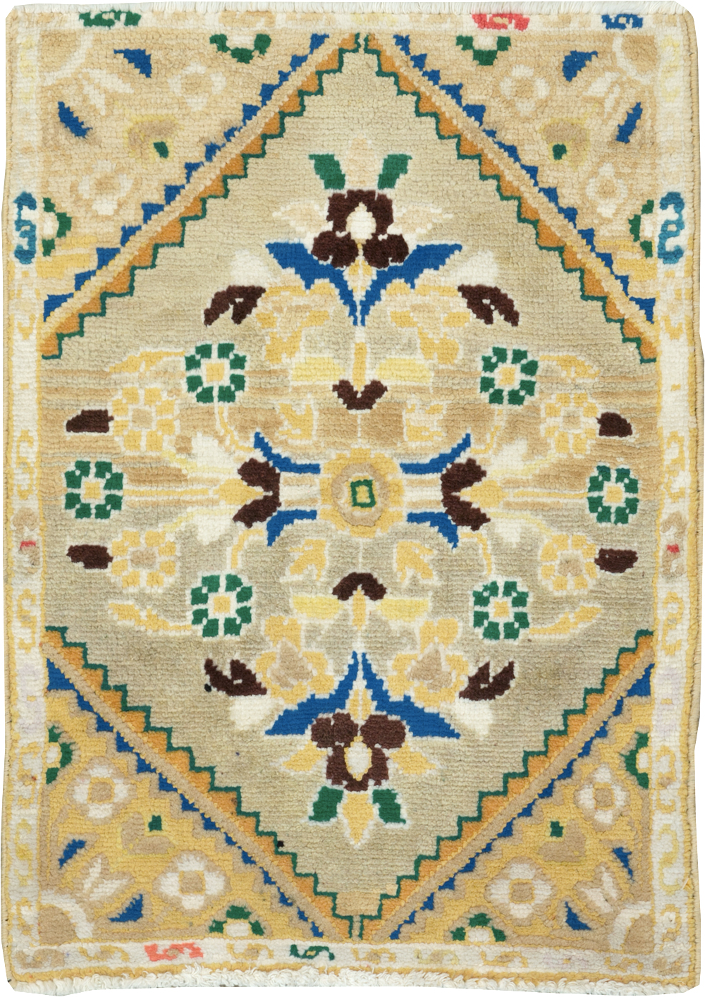 Vintage Persian Mahal Throw Rug (Pair: 2 of 2), No.27508 - Gsblank