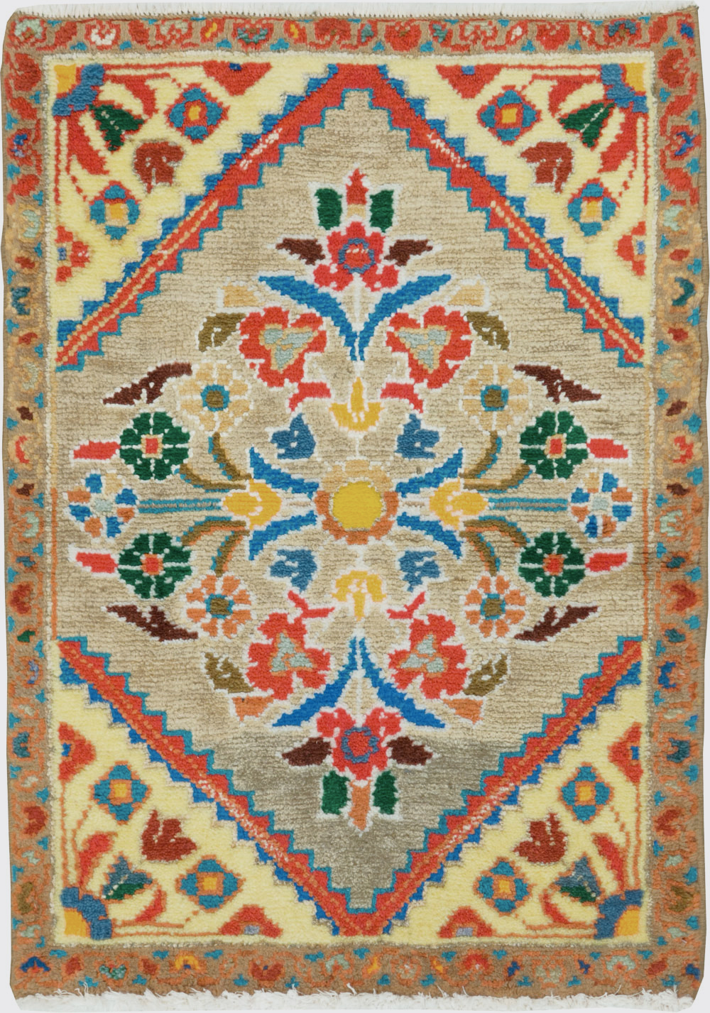 Vintage Persian Mahal Throw Rug (Pair: 1 of 2), No.27509 - Gsblank