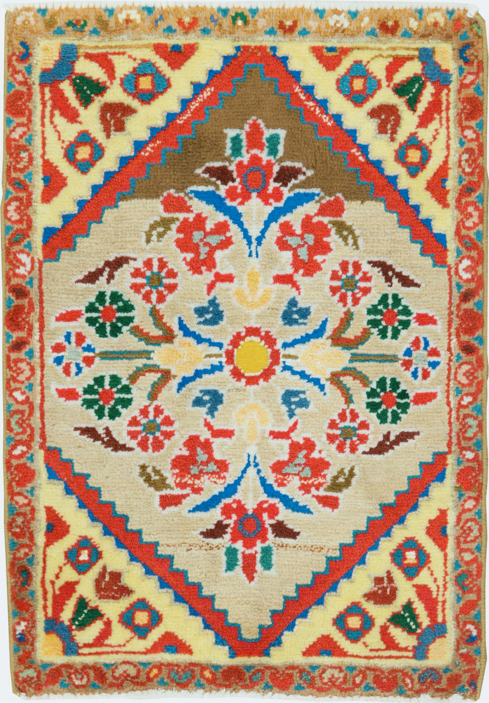 Vintage Persian Mahal Throw Rug (Pair: 2 of 2), No.27510 - Gsblank
