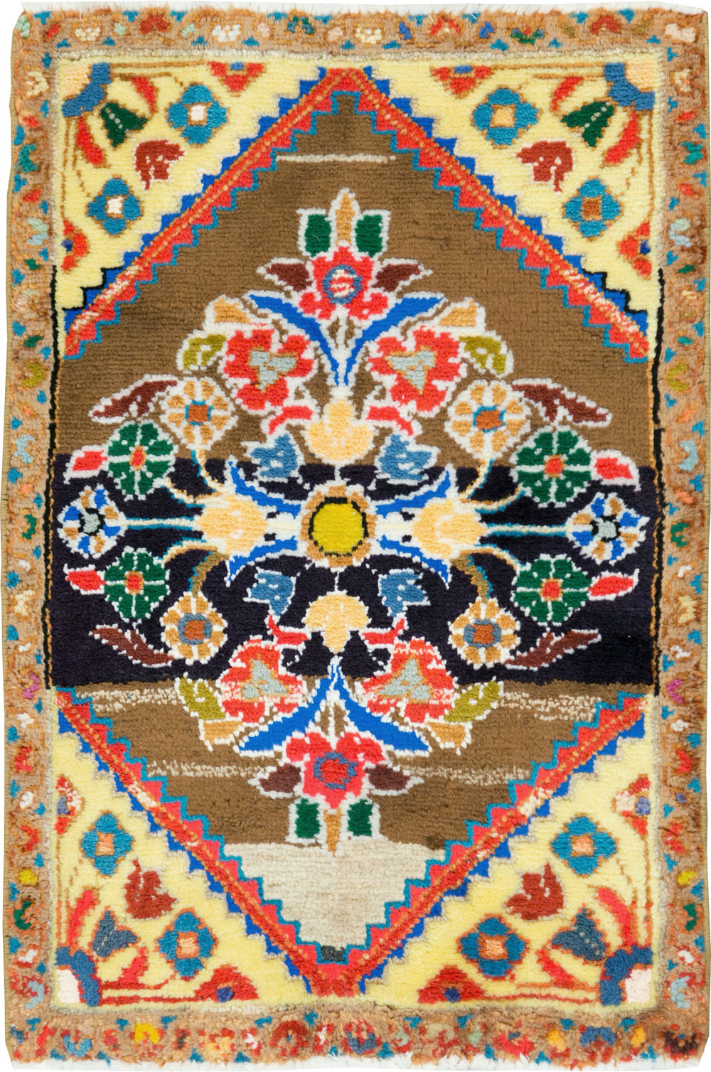 Vintage Persian Hamadan Throw Rug, No.27514 - Gsblank