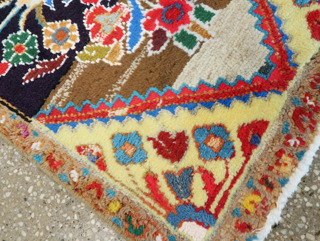 Vintage Persian Hamadan Throw Rug, No.27514 - Gsblank