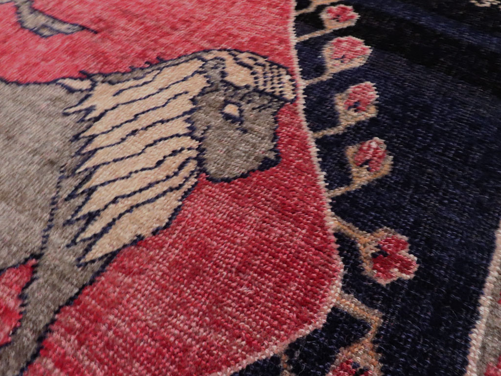 Vintage Kurdish Pictorial Rug, No.27521 - Gsblank