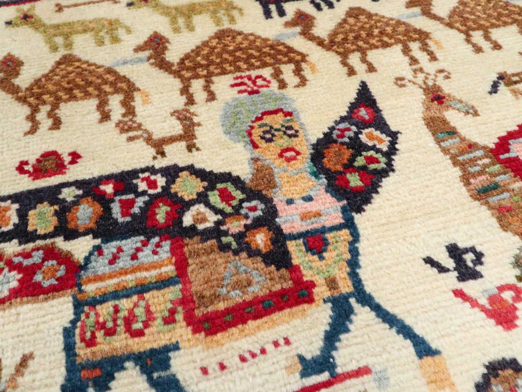 Vintage Persian Baluch Pictorial Rug (Pair: 2 of 2), No.27522 - Gsblank