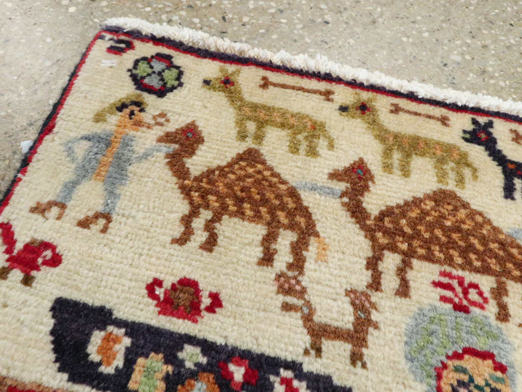 Vintage Persian Baluch Pictorial Rug (Pair: 2 of 2), No.27522 - Gsblank