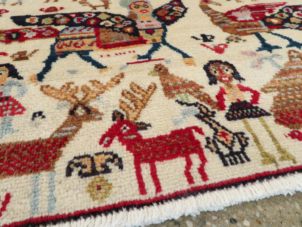 Vintage Persian Baluch Pictorial Rug (Pair: 2 of 2), No.27522 - Gsblank