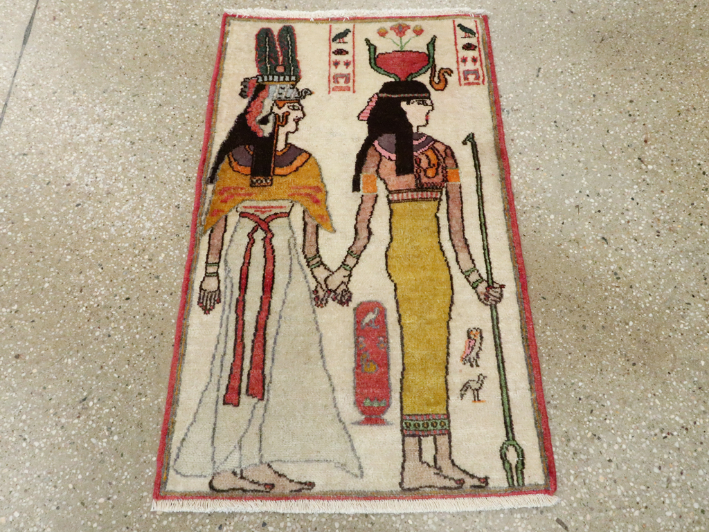 Vintage Persian Tabriz Pictorial Rug, No.27526 - Gsblank