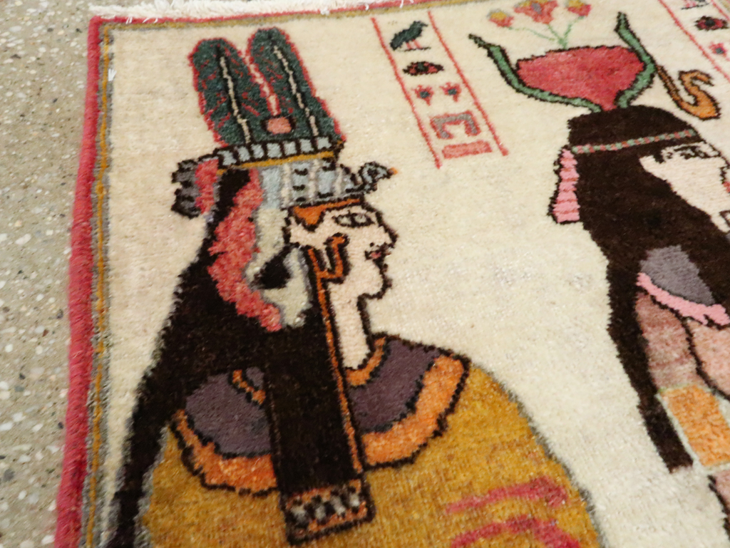 Vintage Persian Tabriz Pictorial Rug, No.27526 - Gsblank