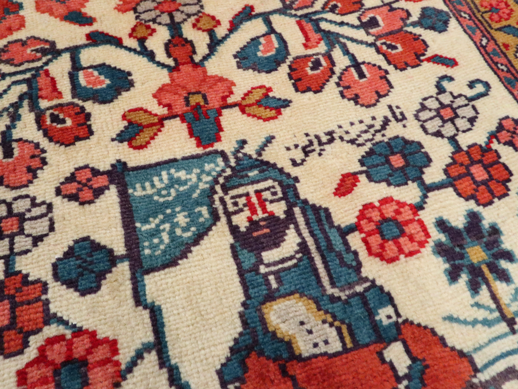 Vintage Persian Pictorial Hamadan Rug, No.27534 - Gsblank