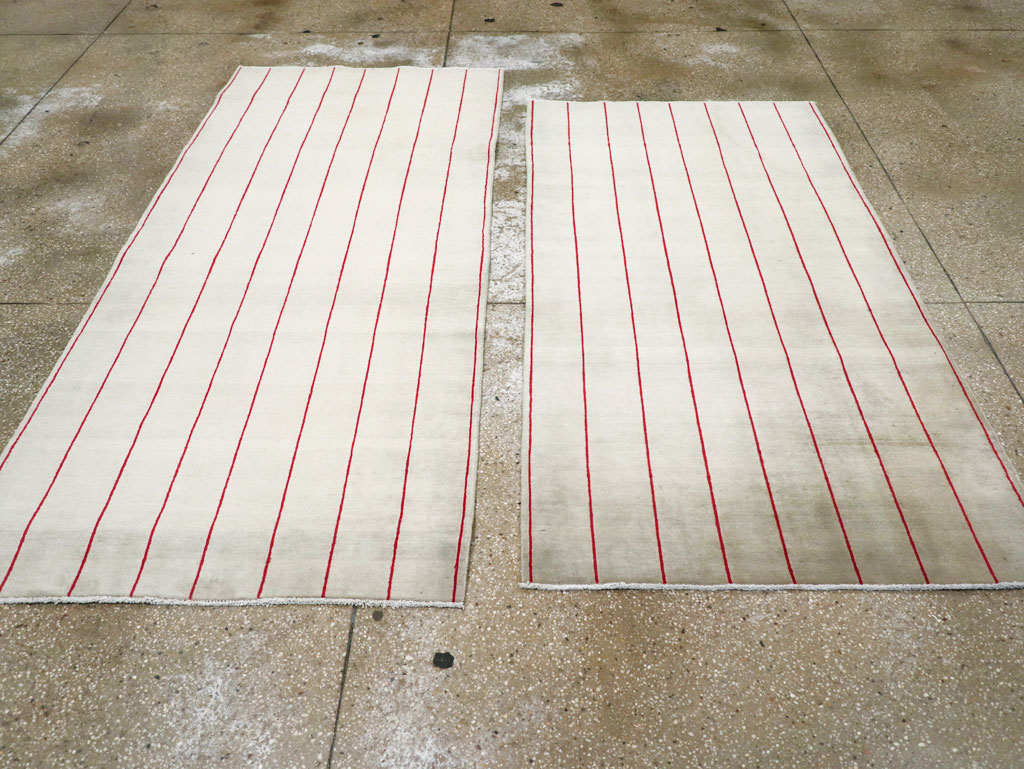 Vintage Persian Art Deco Mashad Throw Rug (Pair: 1 of 2), No.27543 - Gsblank