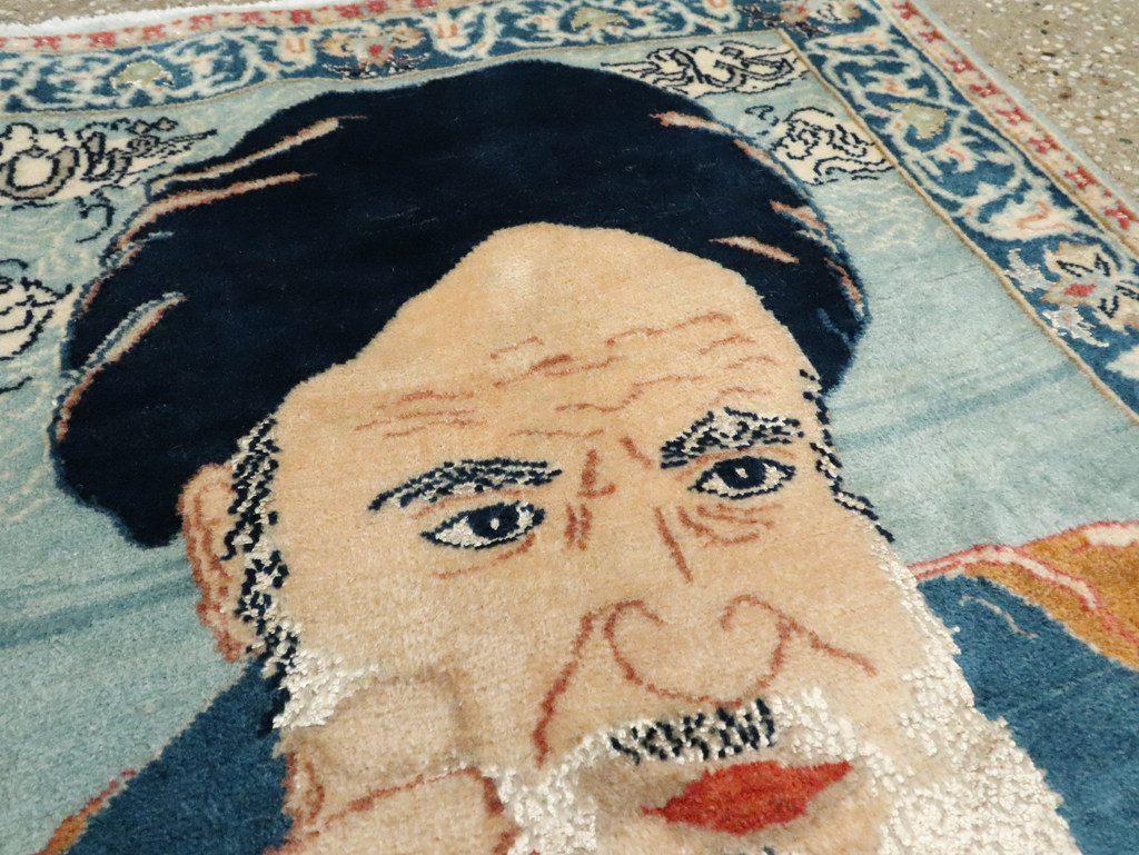 Vintage Persian Nain Pictorial Rug, No.27544 - Gsblank