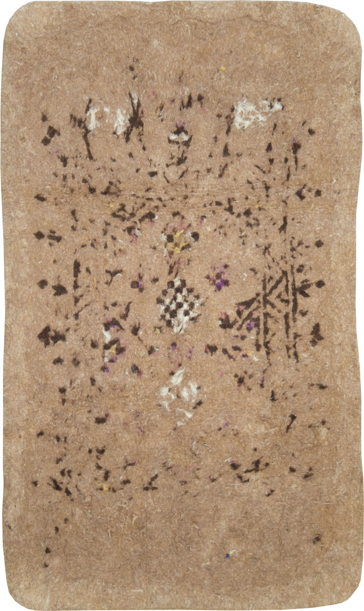 Vintage Persian Namad Felt Accent Rug, No.27545 - Gsblank