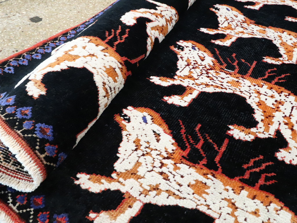 Vintage Persian Pictorial Tabriz Rug, No.27547 - Gsblank