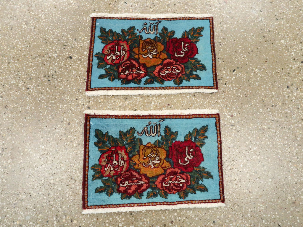 Vintage Persian Tabriz Throw Rug (Pair: 2 of 2), No.27551 - Gsblank