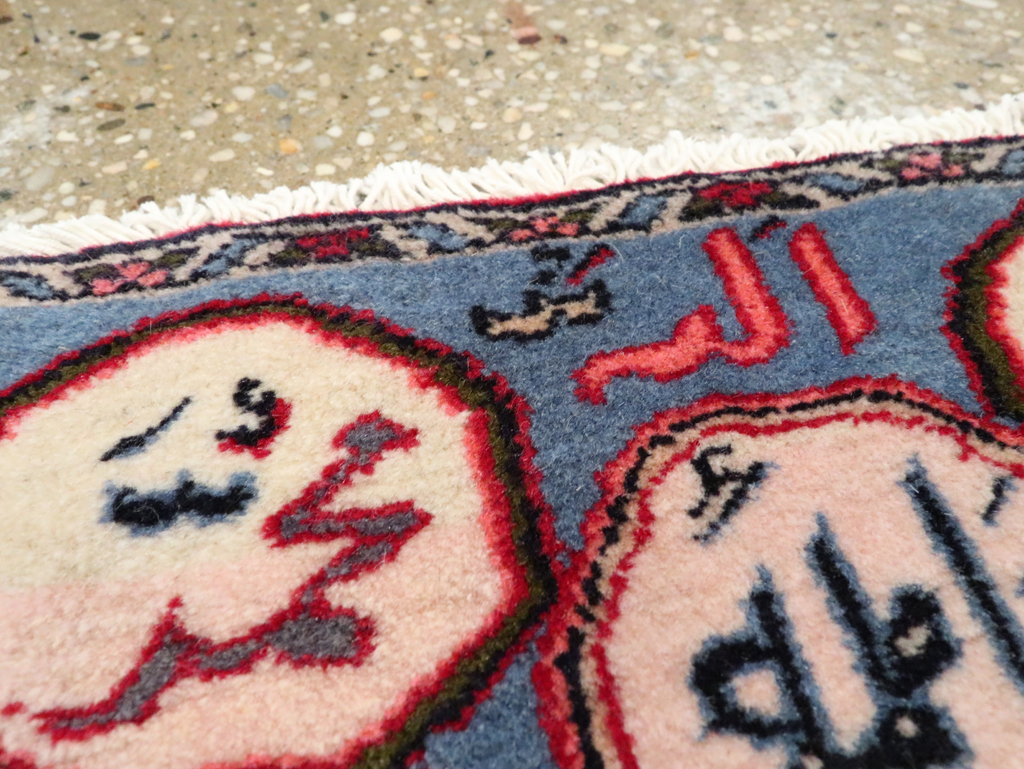 Vintage Persian Tabriz Throw Rug, No.27554 - Gsblank