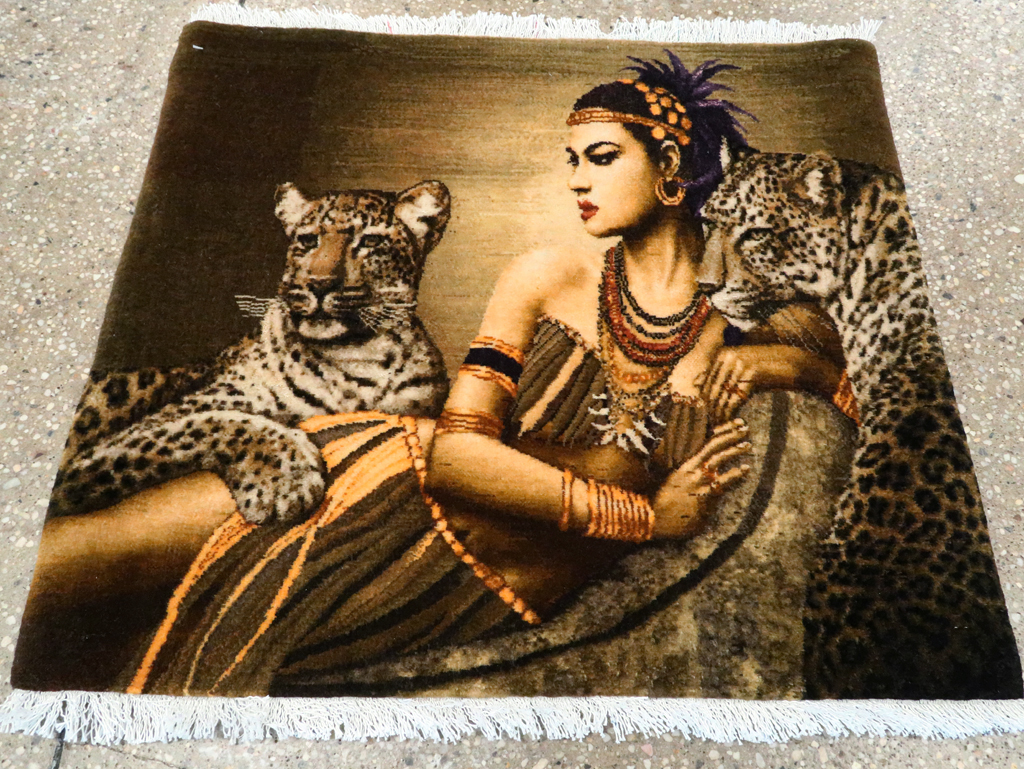 Persian Pictorial Tabriz Rug, No.27555 - Gsblank