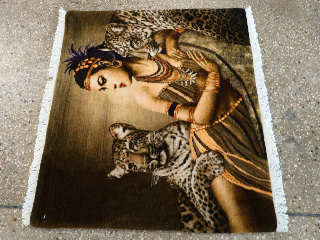 Persian Pictorial Tabriz Rug, No.27555 - Gsblank