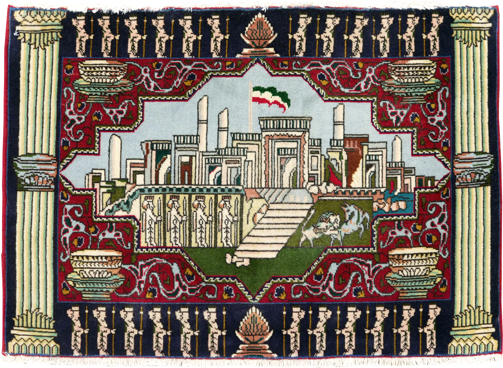 Vintage Persian Tabriz Pictorial Rug (Pair: 1 of 2), No.27556 - Gsblank