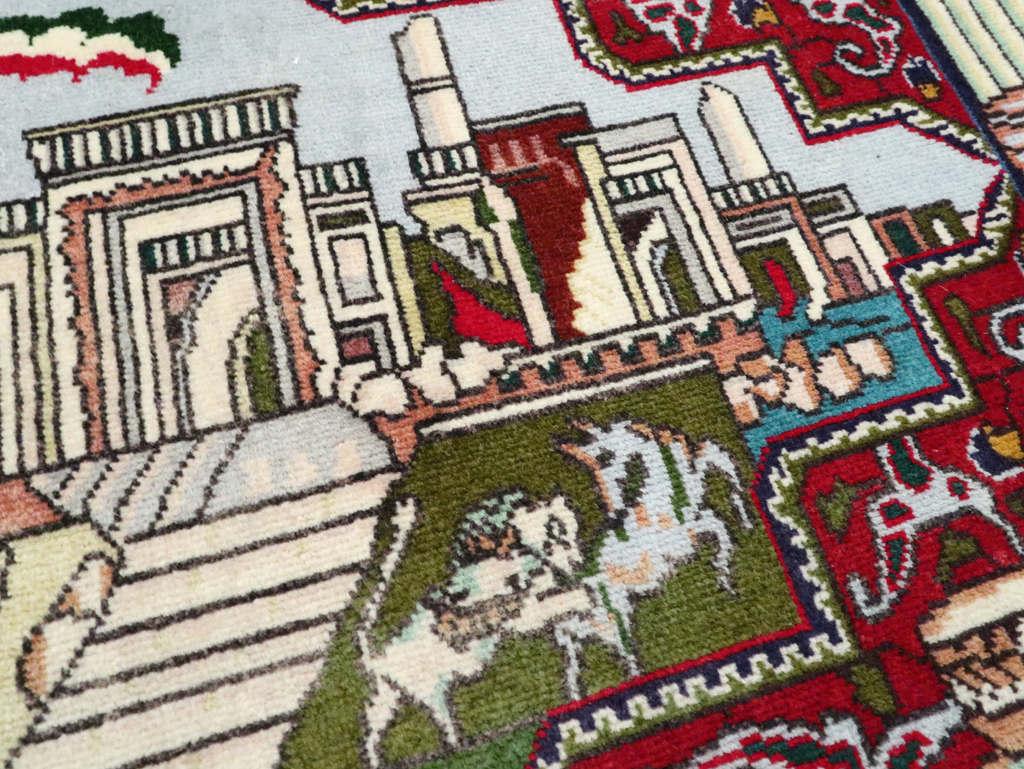 Vintage Persian Tabriz Pictorial Rug (Pair: 1 of 2), No.27556 - Gsblank