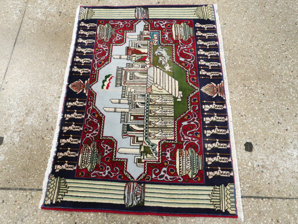 Vintage Persian Tabriz Pictorial Rug (Pair: 1 of 2), No.27556 - Gsblank