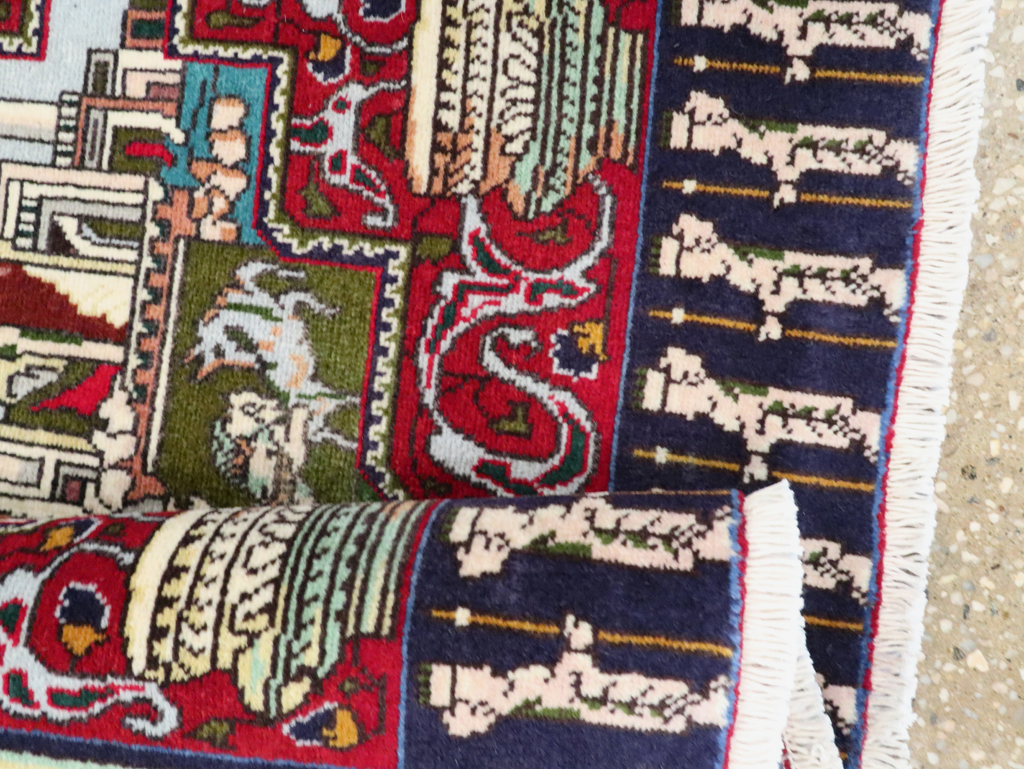 Vintage Persian Tabriz Pictorial Rug (Pair: 1 of 2), No.27556 - Gsblank