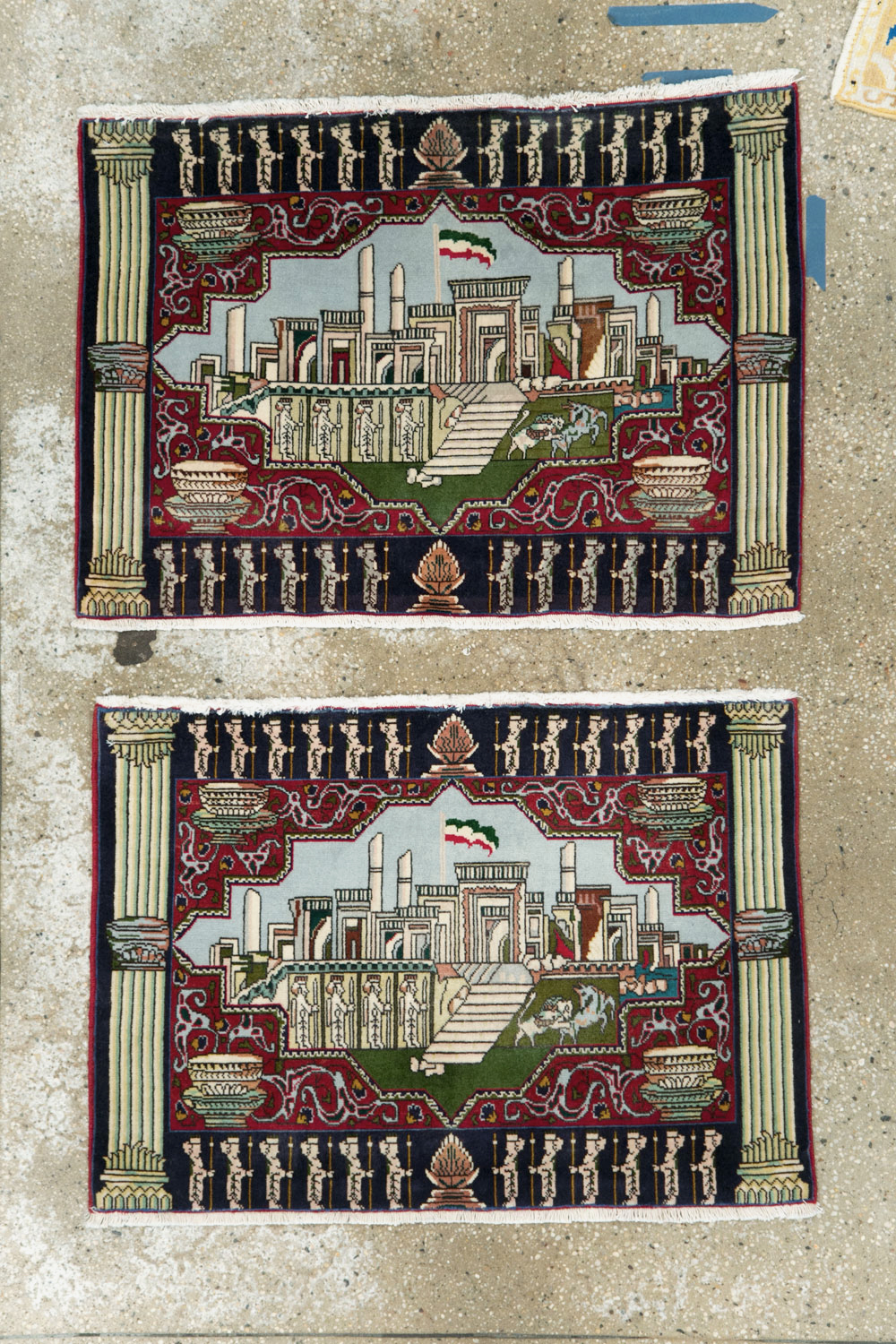 Vintage Persian Tabriz Pictorial Rug (Pair: 1 of 2), No.27556 - Gsblank