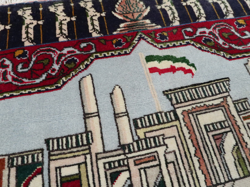 Vintage Persian Tabriz Pictorial Rug (Pair: 2 of 2), No.27557 - Gsblank