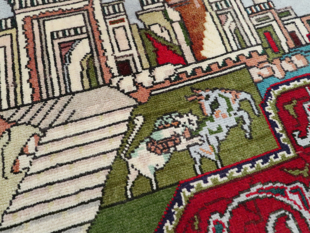 Vintage Persian Tabriz Pictorial Rug (Pair: 2 of 2), No.27557 - Gsblank