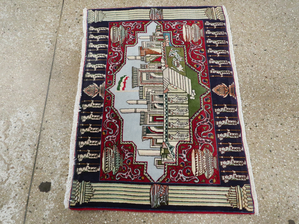 Vintage Persian Tabriz Pictorial Rug (Pair: 2 of 2), No.27557 - Gsblank