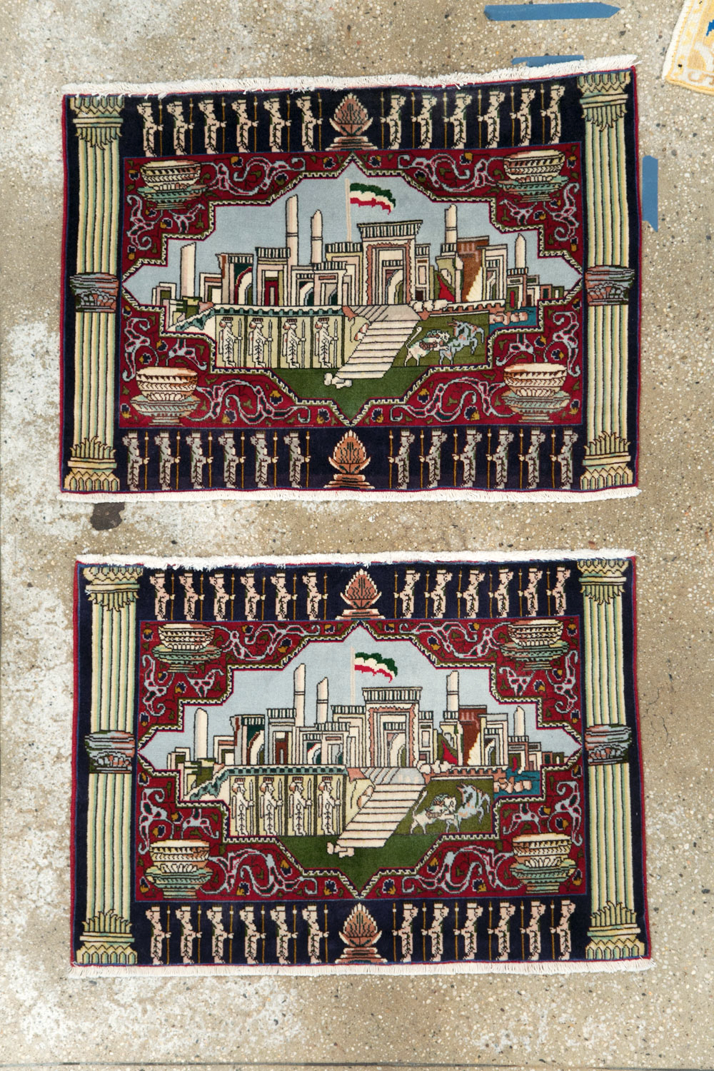 Vintage Persian Tabriz Pictorial Rug (Pair: 2 of 2), No.27557 - Gsblank