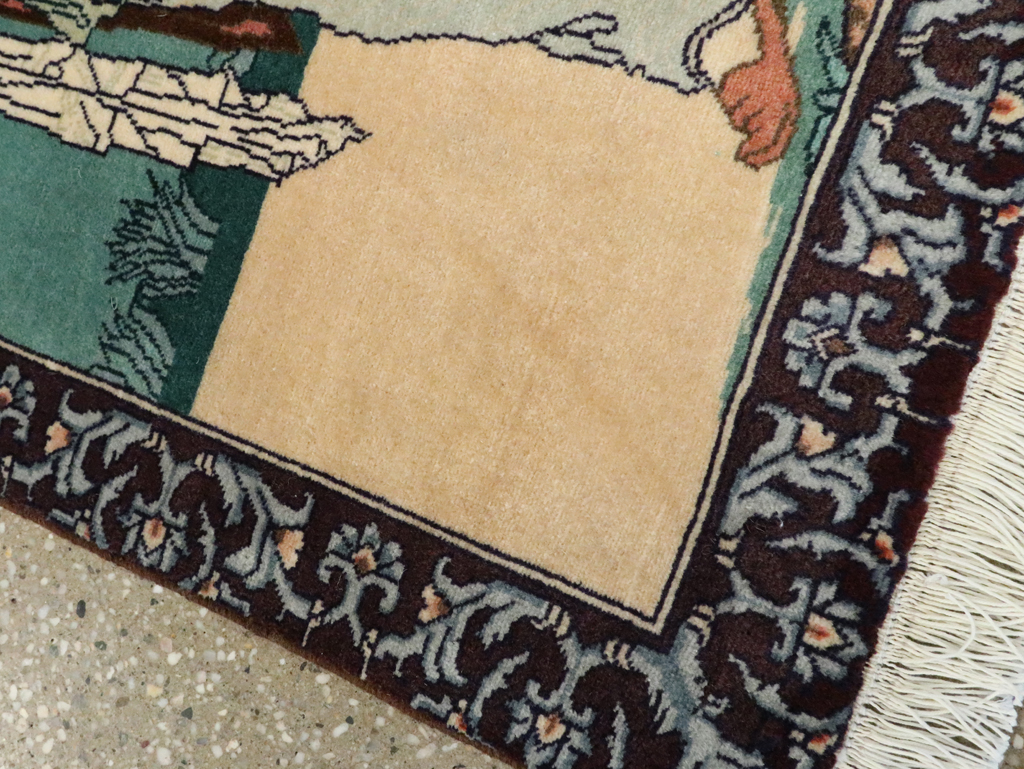 Vintage Persian Tabriz Pictorial Rug, No.27558 - Gsblank