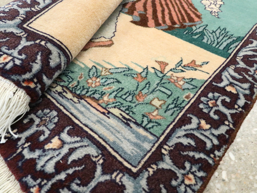 Vintage Persian Tabriz Pictorial Rug, No.27558 - Gsblank