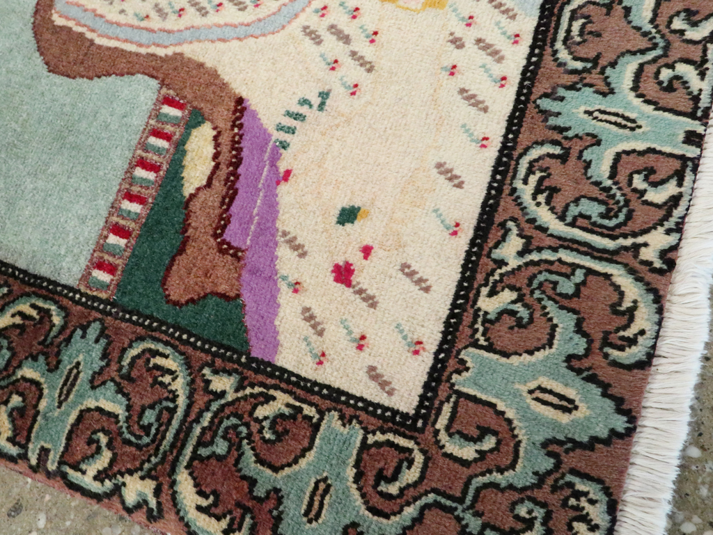 Vintage Persian Tabriz Pictorial Rug, No.27559 - Gsblank