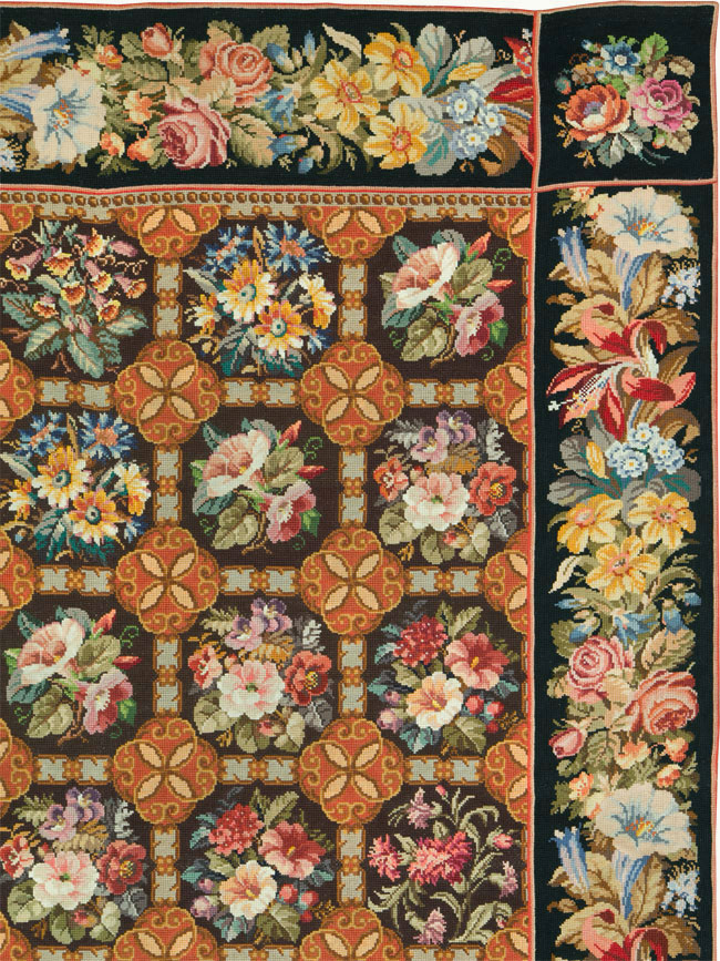 Antique English Flatweave Needlepoint Room Size Carpet, No.27565 - Gsblank