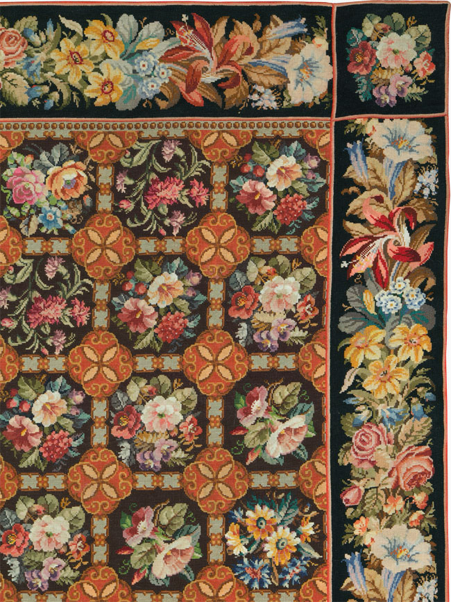 Antique English Flatweave Needlepoint Room Size Carpet, No.27565 - Gsblank